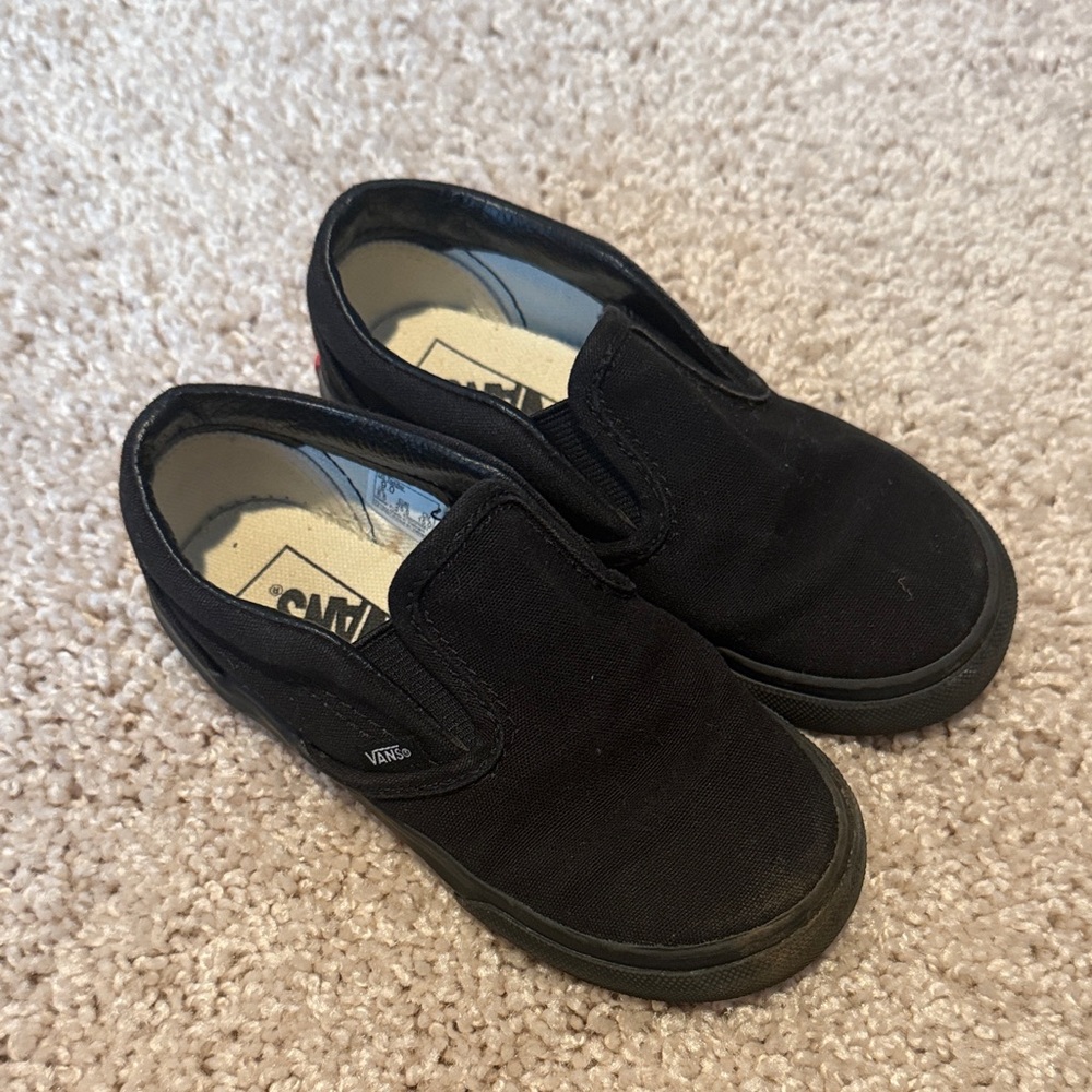 Vans Kids Black Slip-On Sneakers